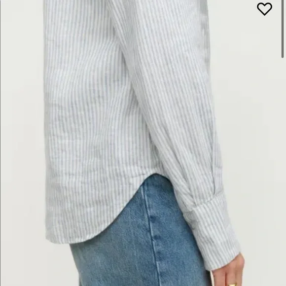 Reformation Preston Linen Top Color: Sourdough Stripe - Picture 5 of 13
